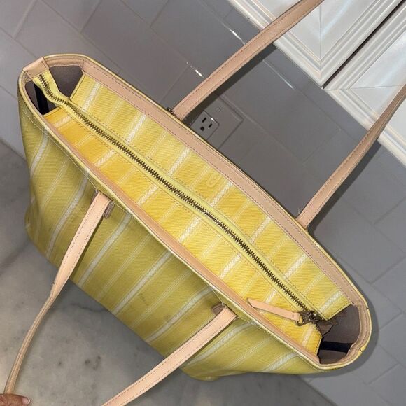 Coach Bag Purse Handbag Legacy Weekend Ticking Stripes PVC Large Shoulder Tote - Picture 12 of 16